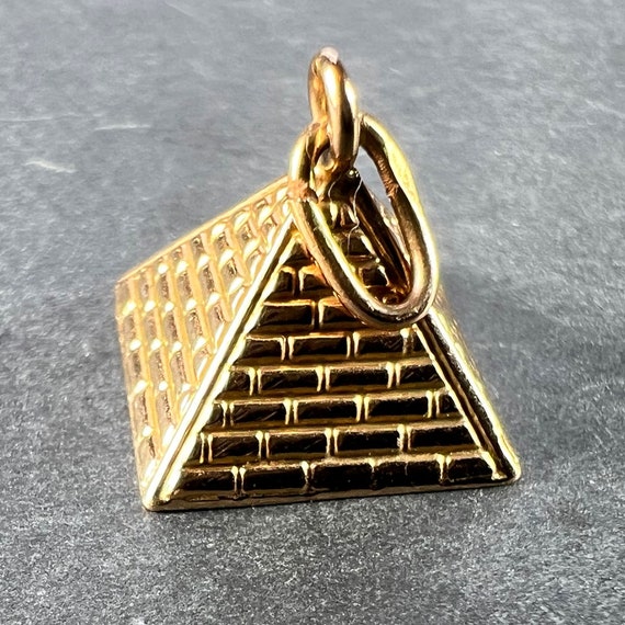 Egyptian Pyramid 18K Rose Gold Charm Pendant - image 2
