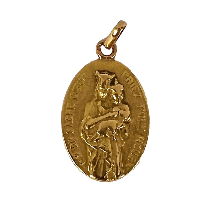 French Notre Dame Du Sacre Coeur 18 Karat Yellow Gold Charm Pendant - Etsy