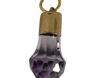 Antique 18K Yellow Gold Amethyst Fob Charm Pendant