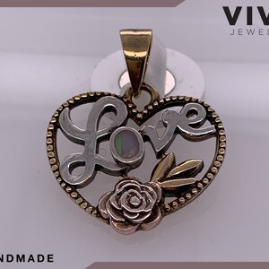 Love Heart Charms Silver Pendant, Sterling Silver Hammered Heart Charm, Love Pendant Valentine&#39;s Day, Regalo di compleanno, Regalo fidanzata.