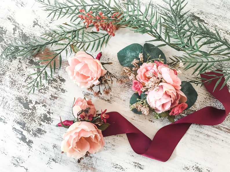 Bridesmaid Bouquet Boutonnieres Custom Order Bridal Bouquet Faux Bouquet Custom Order Bridal Flowers, Corsages Arch Piece