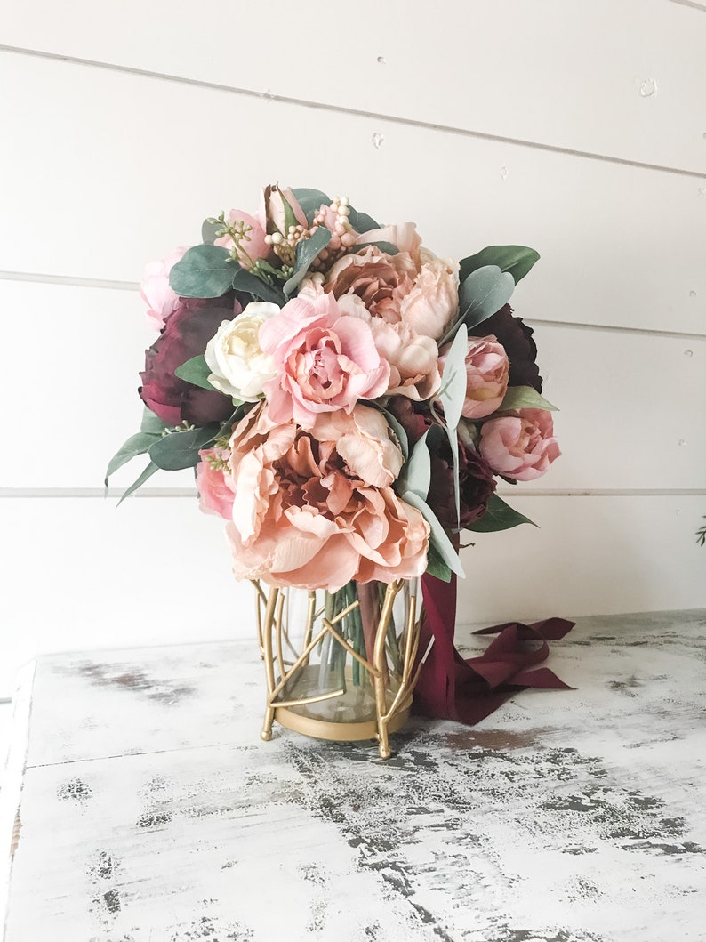 Bridesmaid Bouquet Boutonnieres Custom Order Bridal Bouquet Faux Bouquet Custom Order Bridal Flowers, Corsages Arch Piece
