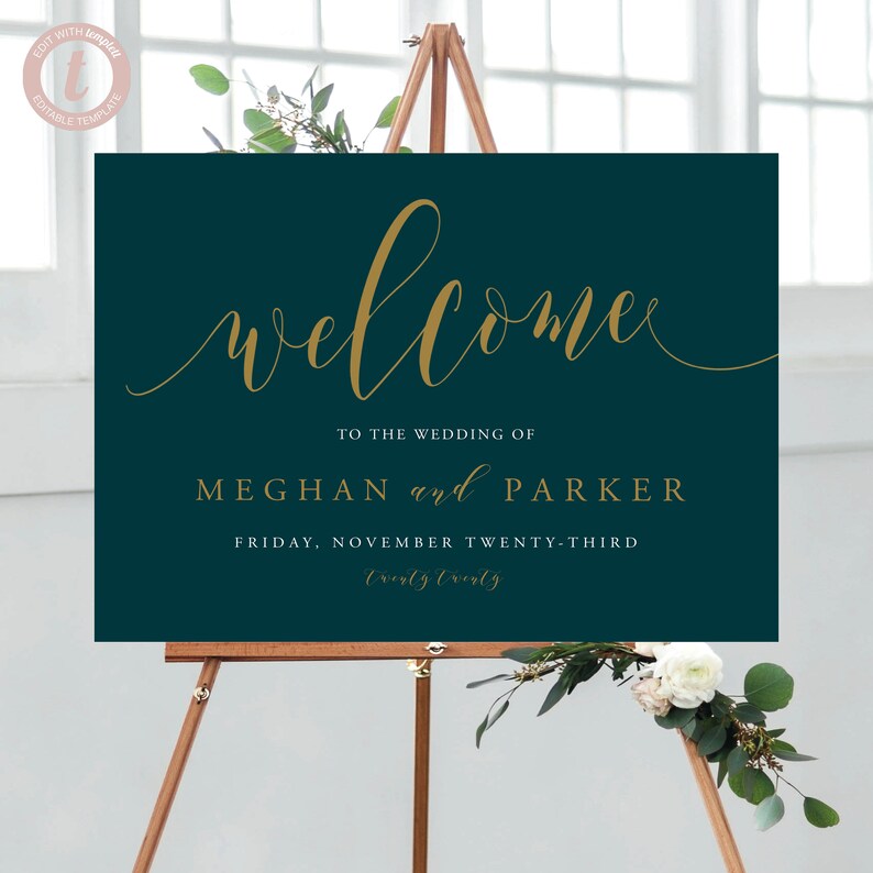 Download Modern Bold Text Wedding Welcome Sign Template DIY Mock | Etsy