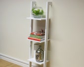 3 Tier White Ladder Wall Shelf Home Storage Display Unit Bookcase Stand Bathroom