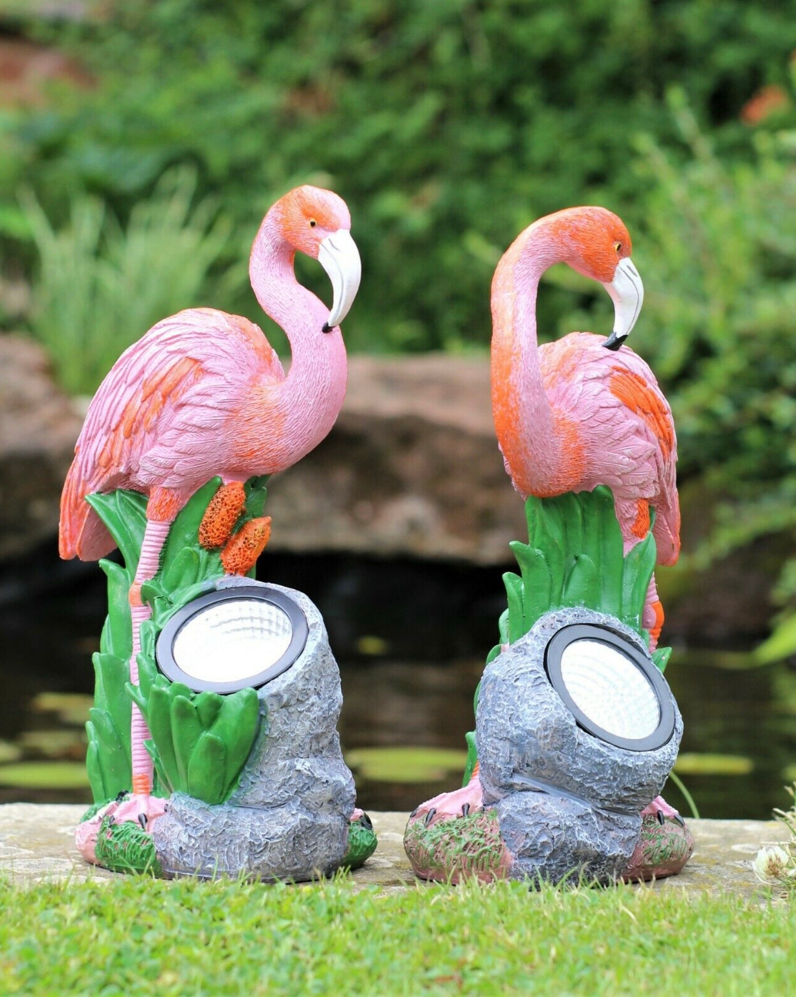 Garten Ornamente Flamingo Solar powered Flamingos Leuchten
