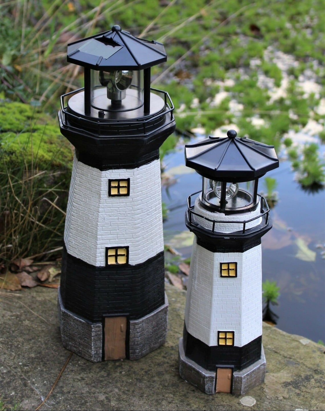 Solar Powered Lighthouse Rotating LED Garden Light House | Etsy