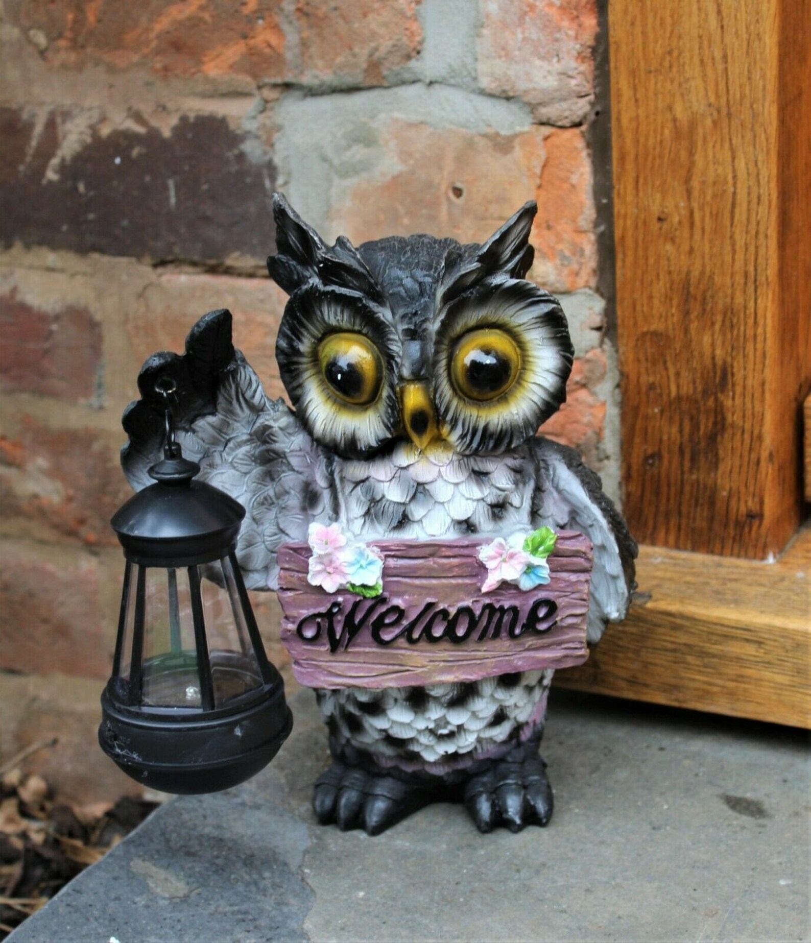 Garden Solar Ornament Owl Bird Light Up LED Lantern Statue Etsy