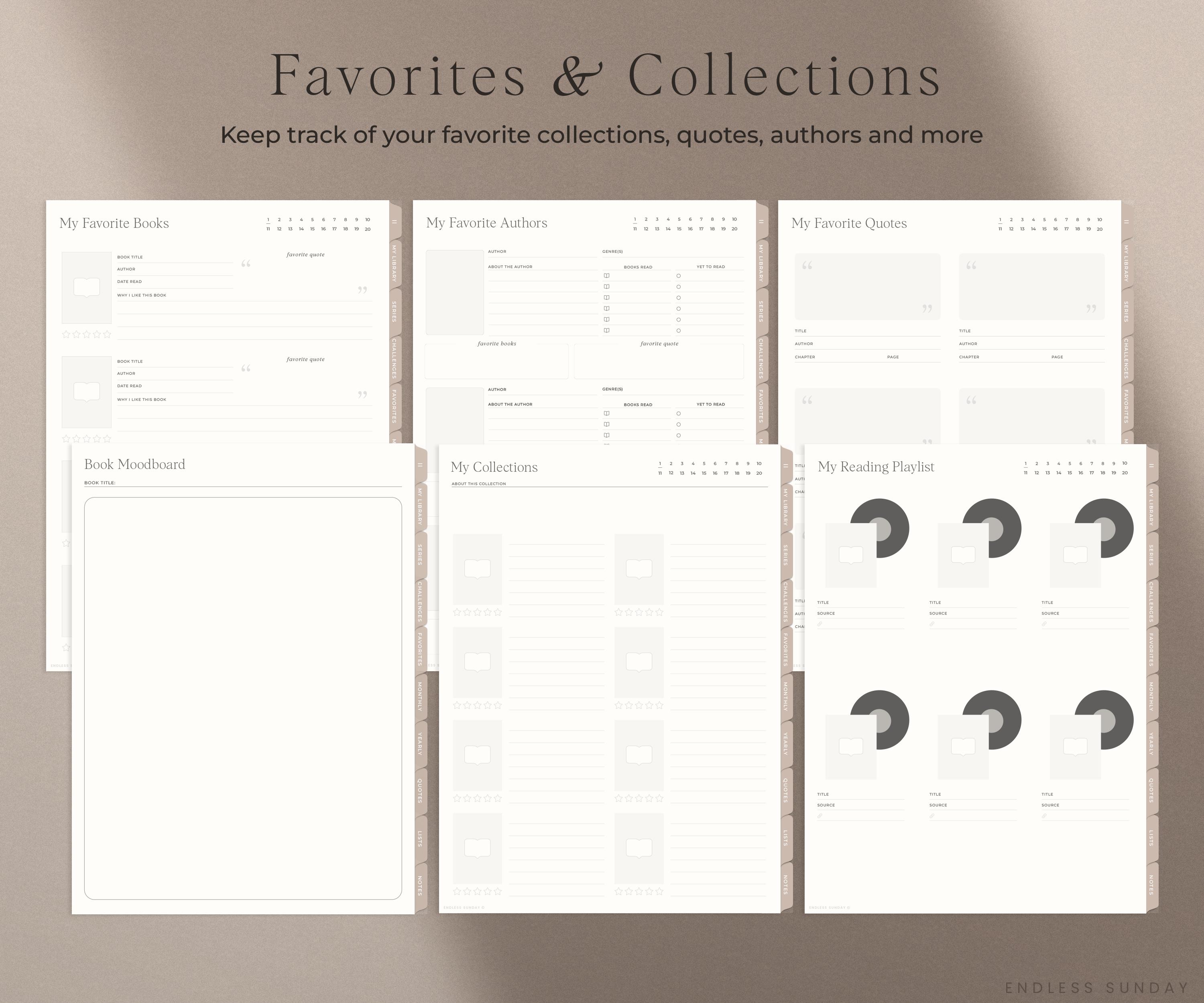 Digital Reading Journal | +720 Book Capacity | Reading Planner for iPad ...