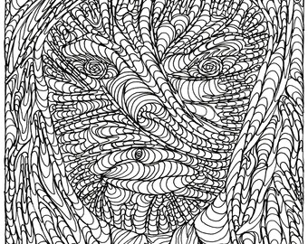 Digital Printable Coloring Page 8x10 Profile - Etsy