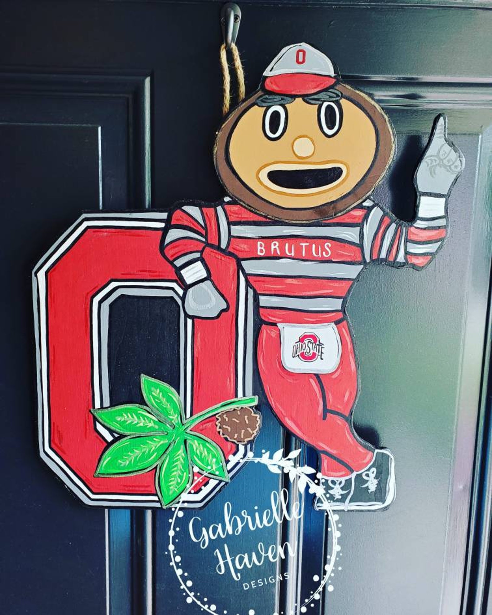 Ohio State Buckeyes OSU Door Hanger Ohio State Sign Mascot Etsy