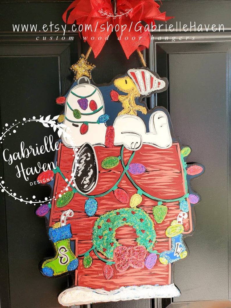 Snoopy Woodstock Snoopy Christmas Peanuts Christmas Door | Etsy
