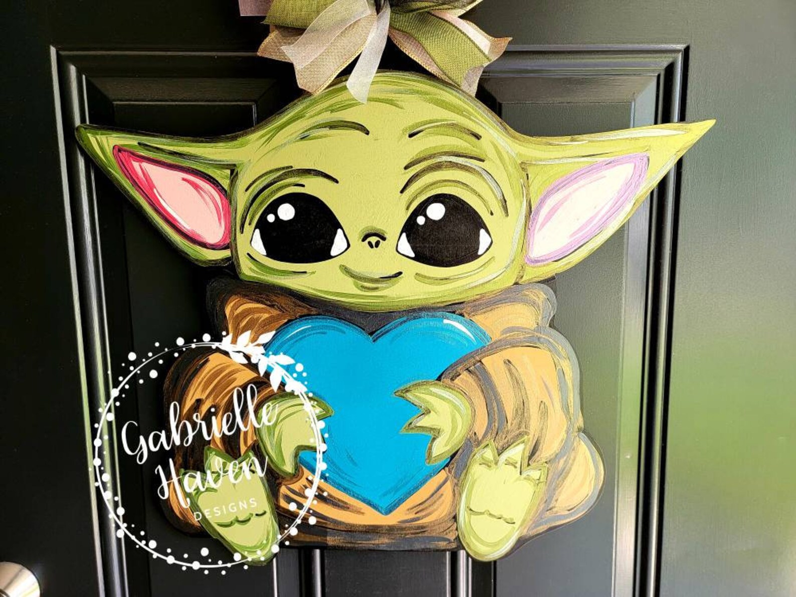 3D Baby Yoda Inspired Door Hanger Door Hanger Etsy
