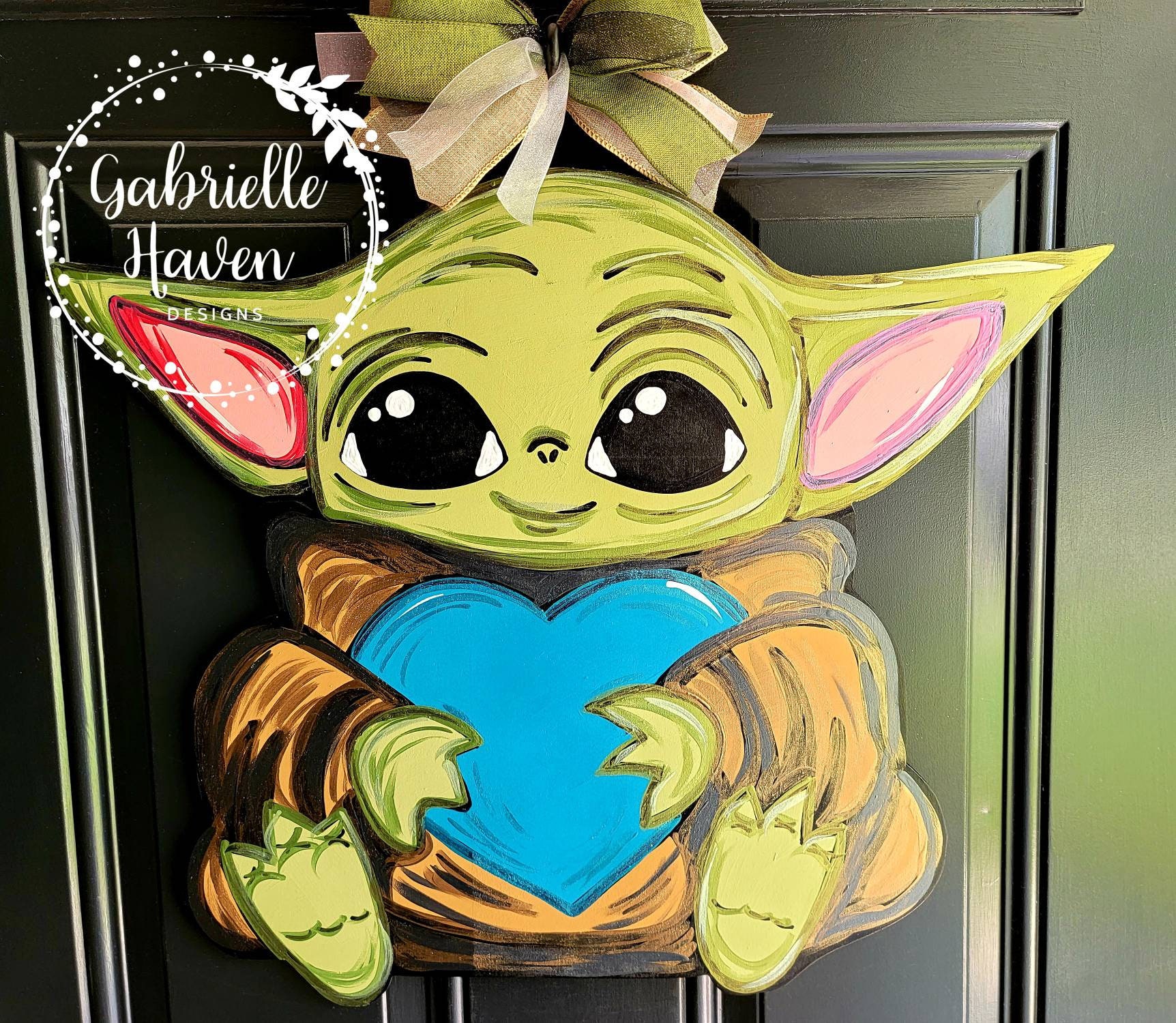 3D Baby Yoda Inspired Door Hanger Door Hanger Etsy