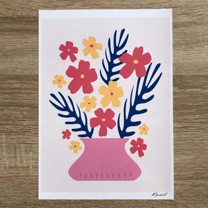 Flores de Matisse / Lámina artística A4 / Arte Giclée / Arte en florero / Florales abstractos / Lámina artística colorida / Póster de 8x12 / Lámina de Henri Matisse