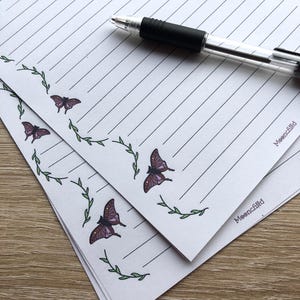 Letter Writing Paper | Lined Paper | Love Letter Paper | Handmade Stationery | Writing Paper | Recycled Paper | Snail Mail | Floral Paper