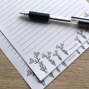 Letter Writing Paper | Lined Paper | Love Letter Paper | Handmade Stationery | Writing Paper | Recycled Paper | Snail Mail | Valentine Paper