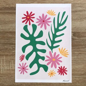Flores de Matisse / Lámina artística A4 / Arte Giclée / Arte en florero / Florales abstractos / Lámina artística colorida / Póster de 8x12 / Lámina de Henri Matisse