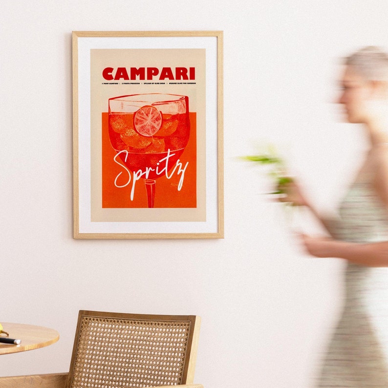 Retro Bitter Spritz Poster Vintage Aperitif Homebar Kitchen Bar Prints