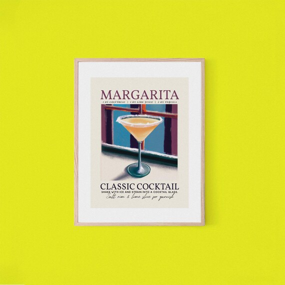 Margarita Cocktail Recipe Retro Metal Wall Sign Tropical Beach Home Bar Decor Margarita Cocktail Recipe Retro Metal Wall Sign Tropical Beach Home Bar Decor