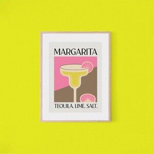 Margarita Cocktail Art Pink Abstract Lime Wall Art Print | Margarita Decor | Margarita Art | Mexican Decor | Printable Wall Art