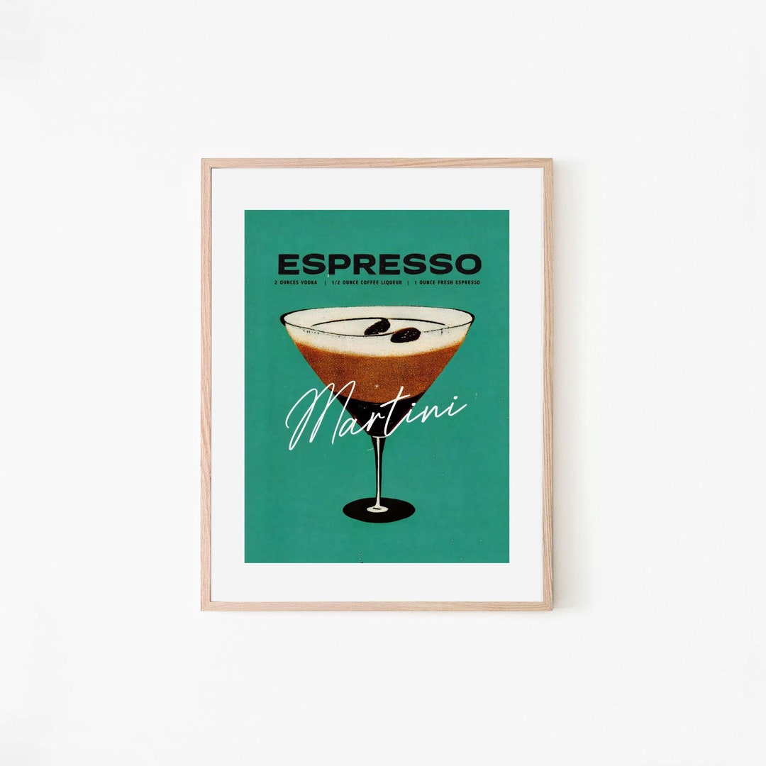 Espresso Martini Retro Cocktail Poster Vintage 1991 Bar Prints Etsy