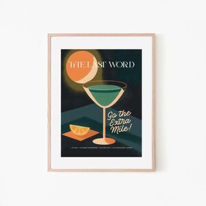 La última palabra receta de cóctel arte de la sala de noche / cartel de cóctel retro / impresión de arte de alcohol / impresión de arte de bar / arte de bar en casa / cócteles vintage