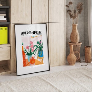 Botanischer Garten Cocktail Poster | Retro Bar Wandkunst | Aperol Spritz Rezept | Einweihungsparty Geschenk | Vintage Home Bar Poster