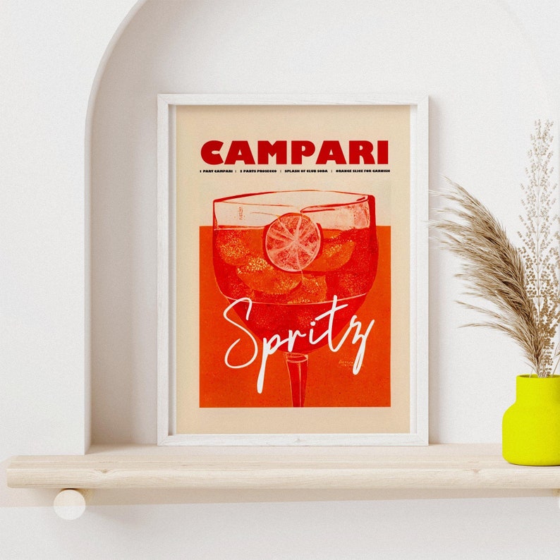 Retro Bitter Spritz Poster Vintage Aperitif Homebar Kitchen Bar Prints
