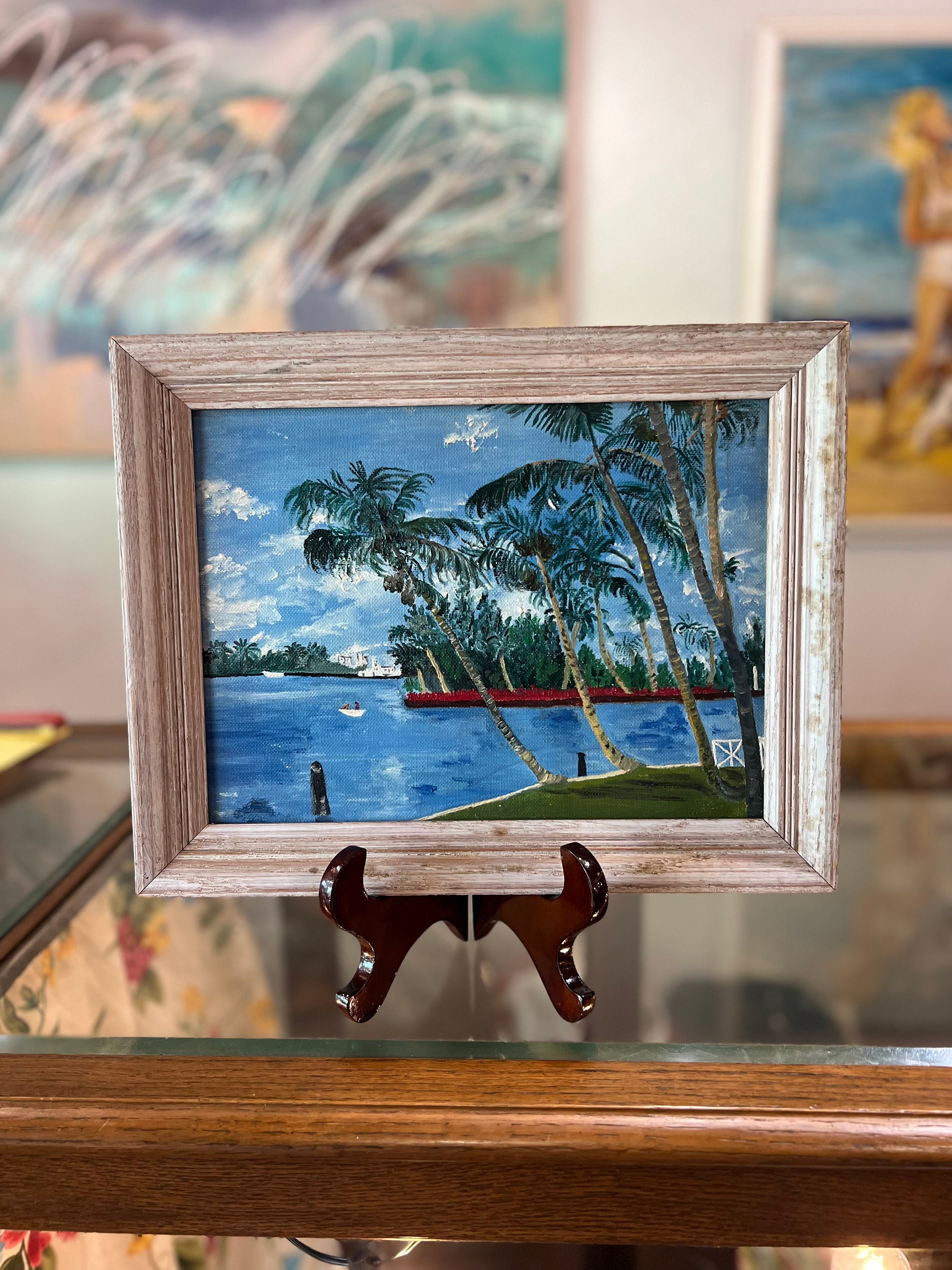 Vintage Tropical Painting Etsy