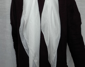 Sciarpa di seta bianca, bianca neve, semplice, foulard di seta, quadrato di seta 90 x 90