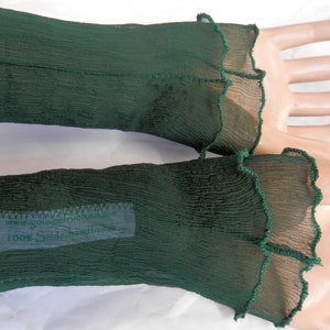 Arm warmers made of crinkle silk, evergreen, periwinkle, wrist warmers image 4