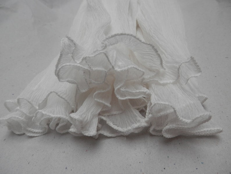 Arm warmers made of crinkle silk, natural white, hand warmers, wrist warmers image 5