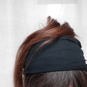Haarband aus Seide, schwarz, pink oder lachs, Chiffonseide, Stirnband, Kopftuch, Haarschmuck,