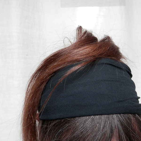 Silk hairband, black, pink or salmon, chiffon silk, headband, headscarf, hair accessories,