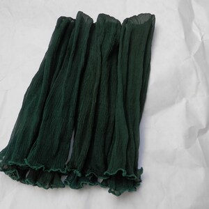 Arm warmers made of crinkle silk, evergreen, periwinkle, wrist warmers image 8