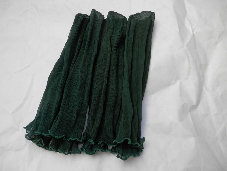 Arm warmers made of crinkle silk, evergreen, periwinkle, wrist warmers image 8