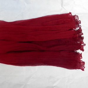 Arm warmers made of crinkle silk, cherry red and burgundy image 7