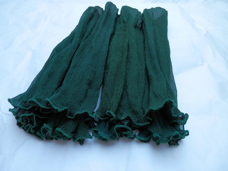 Arm warmers made of crinkle silk, evergreen, periwinkle, wrist warmers image 9