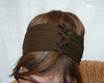 Hair band made of crinkle silk, plain brown, wine red or dove gray, hair accessories