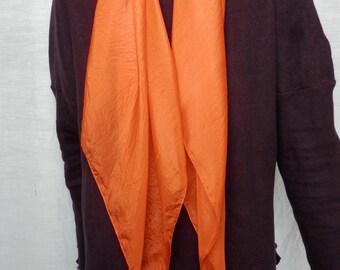 Seidenschal orange, uni, Halstuch, Seidenfoulard, Seidencarre