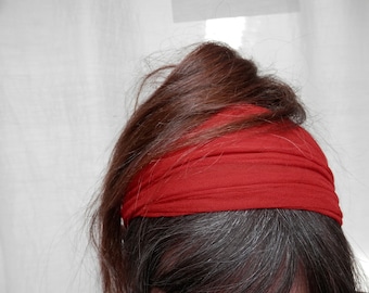 Haarband aus Seide, Chiffonseide, rot, dunkelorange oder braun, Stirnband, Kopftuch, Haarschmuck,