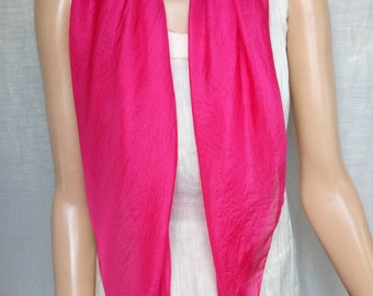 Silk scarf, pure silk, plain pink, magenta silk scarf, silk foulard, silk square, 90 x 90 cm