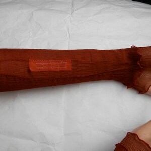 Arm warmers made of crinkle silk, plain orange, rust orange, hand warmers, wrist warmers image 3