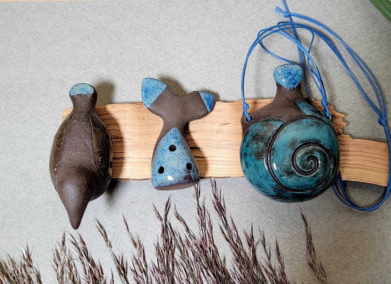 Ocarina Pendant Seashell Sea Set of 3 Ocarinas Etsy