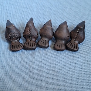 Clay Whistle Bird Set of 5 Birds