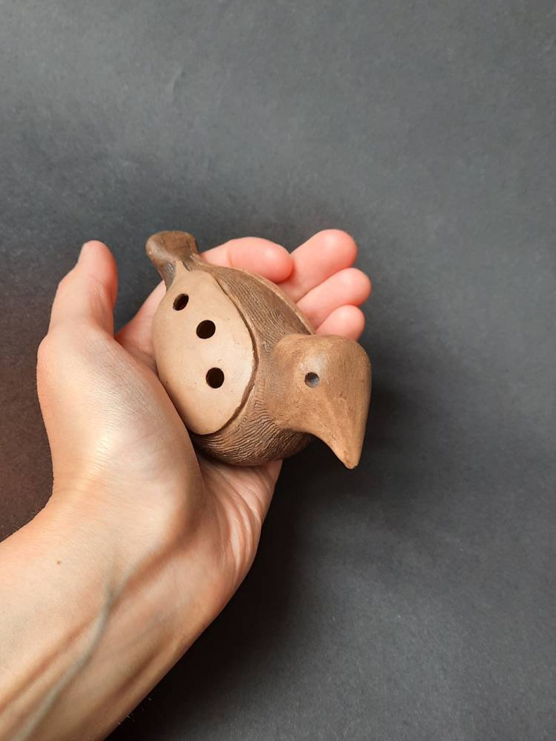 Ancient clay ocarina Bird 6hole Etsy