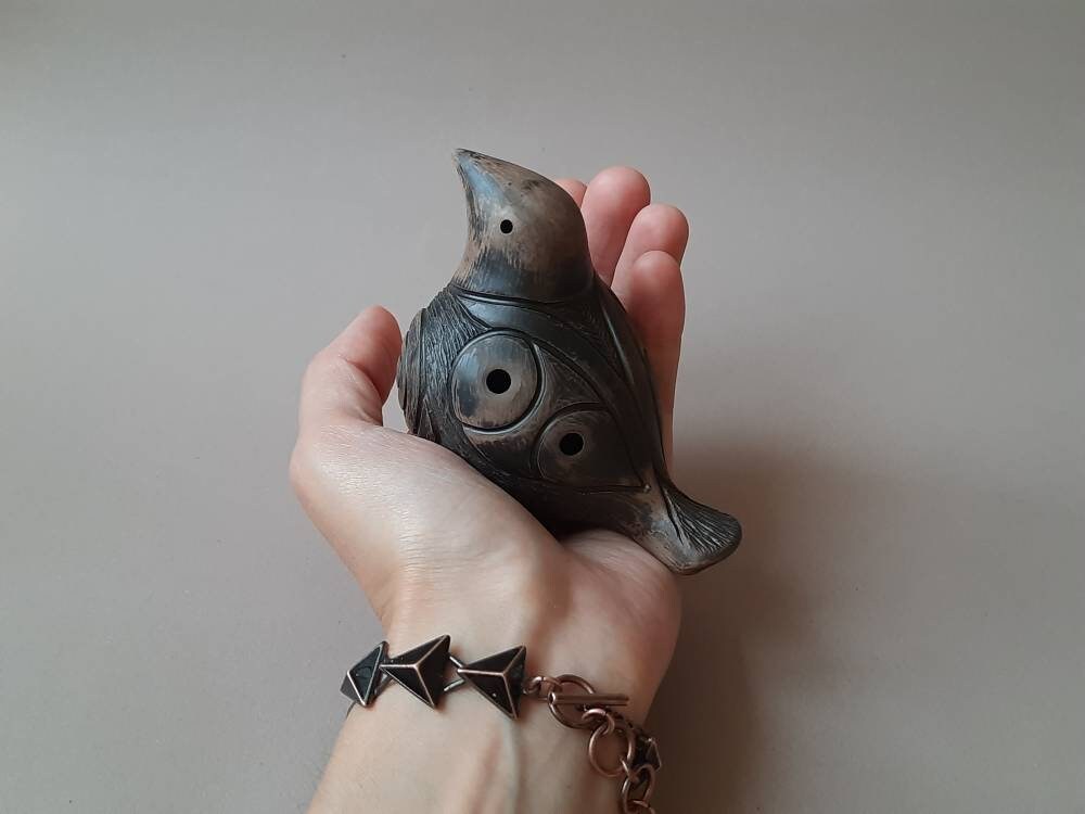 Ancient ceramic ocarina Bird Etsy