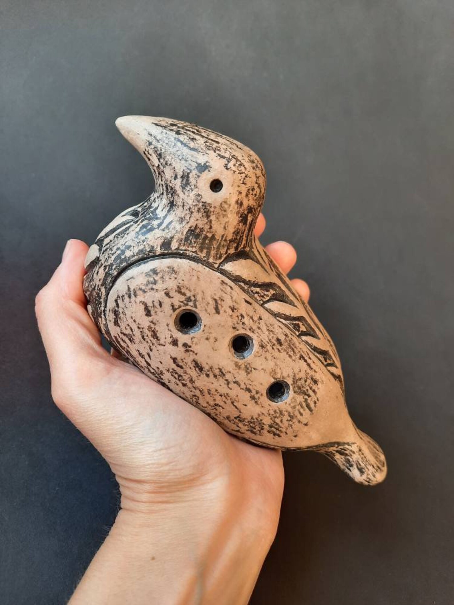 Ancient wind musical instrument Bird with flower Etsy