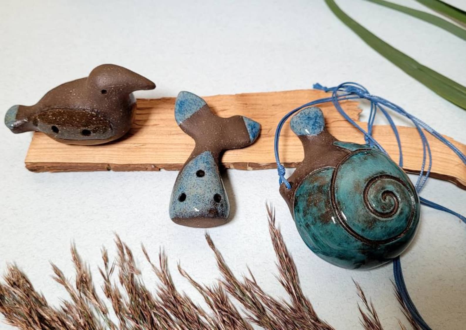 Ocarina Pendant Seashell Sea Set of 3 Ocarinas Etsy
