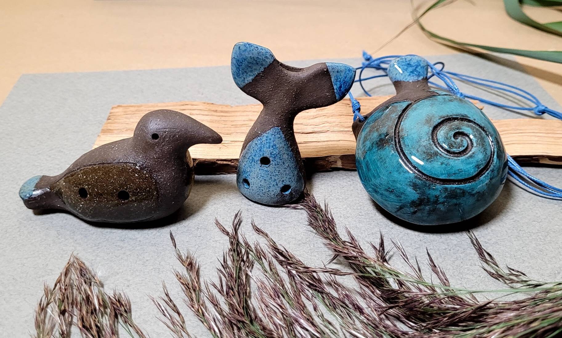 Ocarina Pendant Seashell Sea Set of 3 Ocarinas Etsy